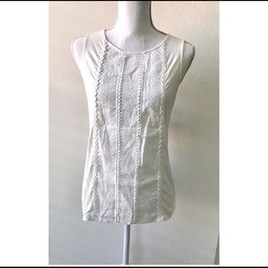 Skies Are Blue - Airika Woven lace front knit top